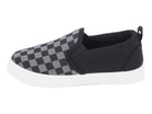 Boys' Black & Gray Checkered Slip On