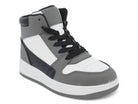 Boys' Gray & White Velcro High Top Sneaker