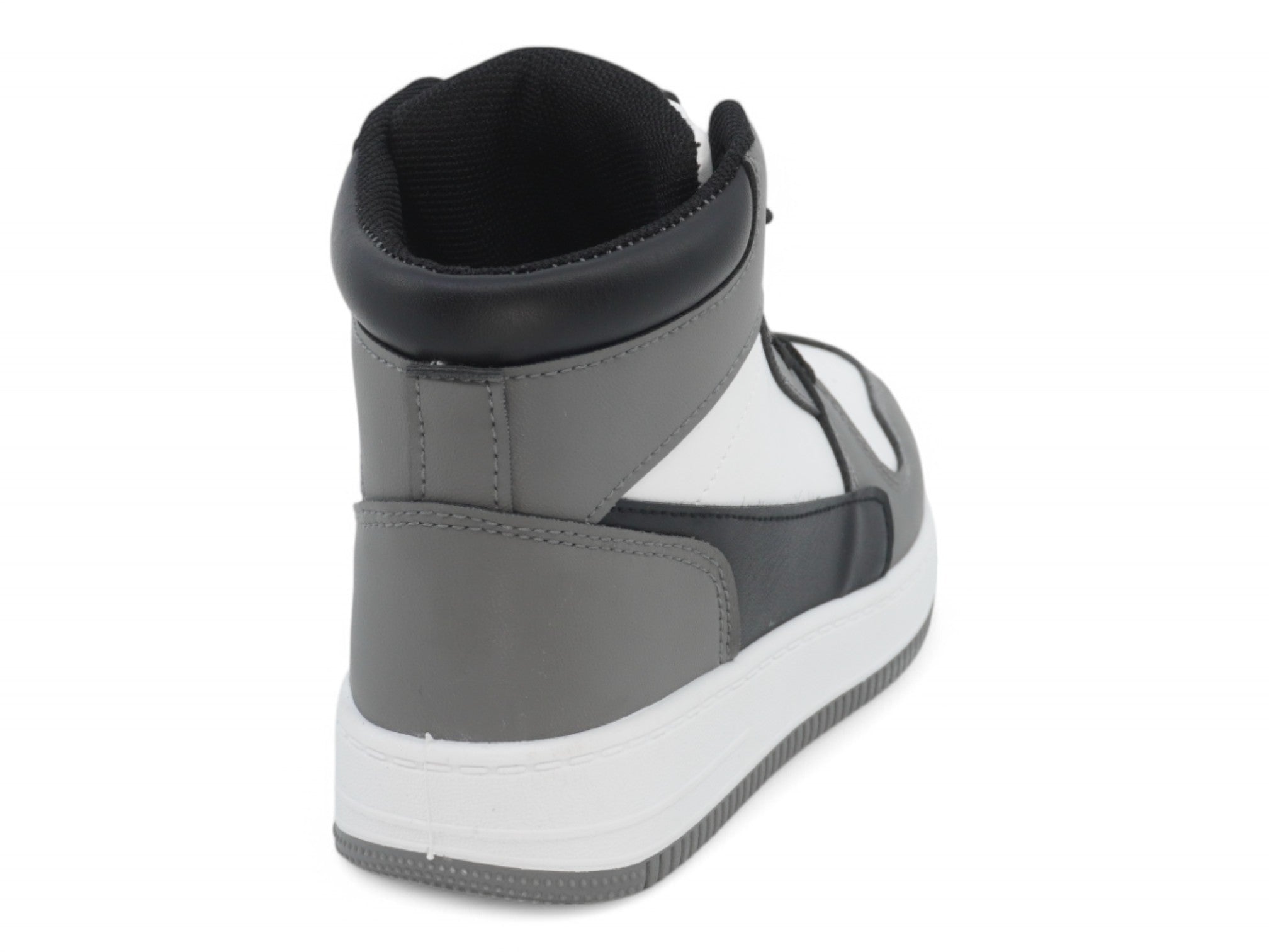Boys' Gray & White Velcro High Top Sneaker