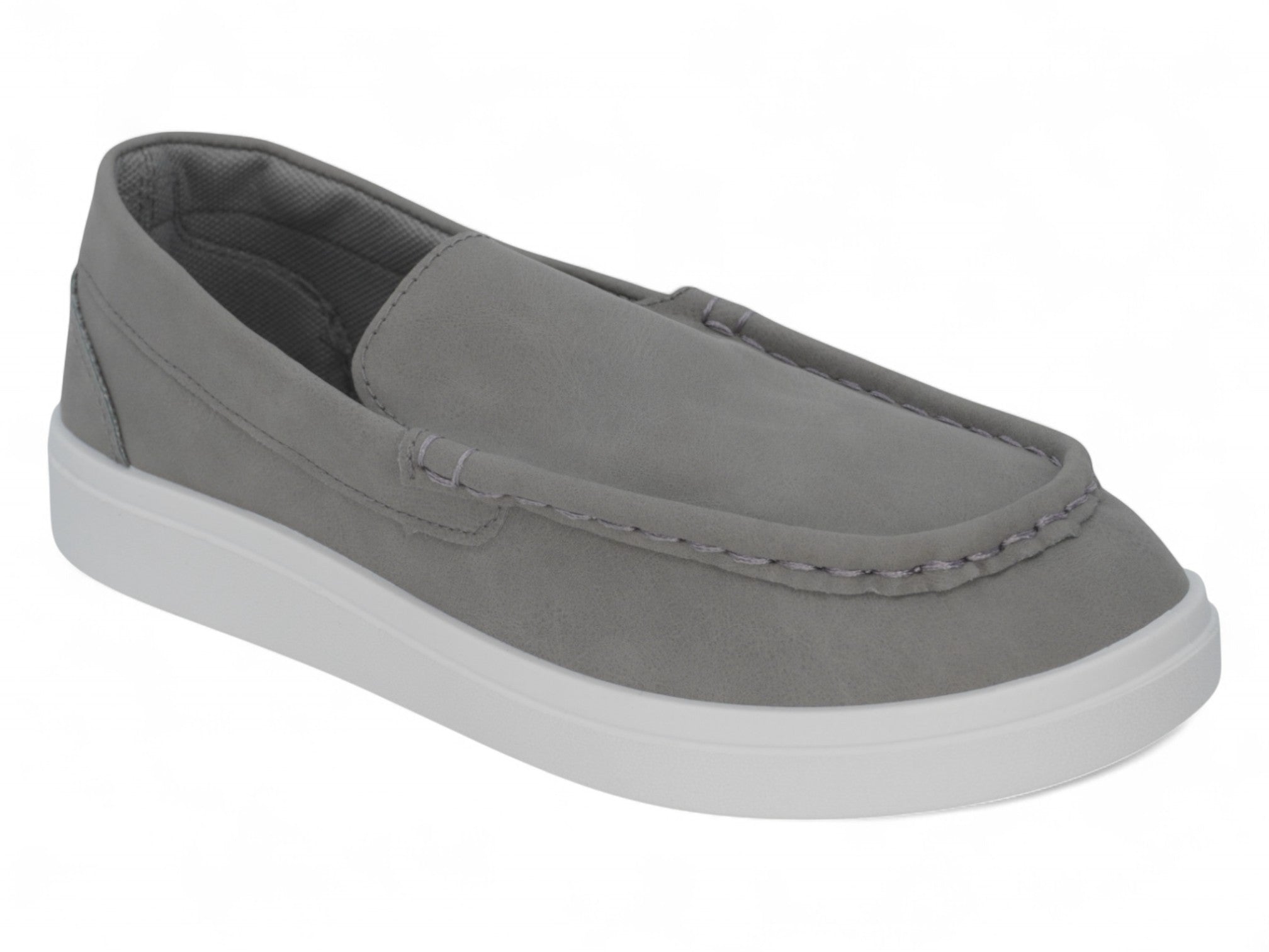 Boys' Gray Faux Suede Casual Loafer