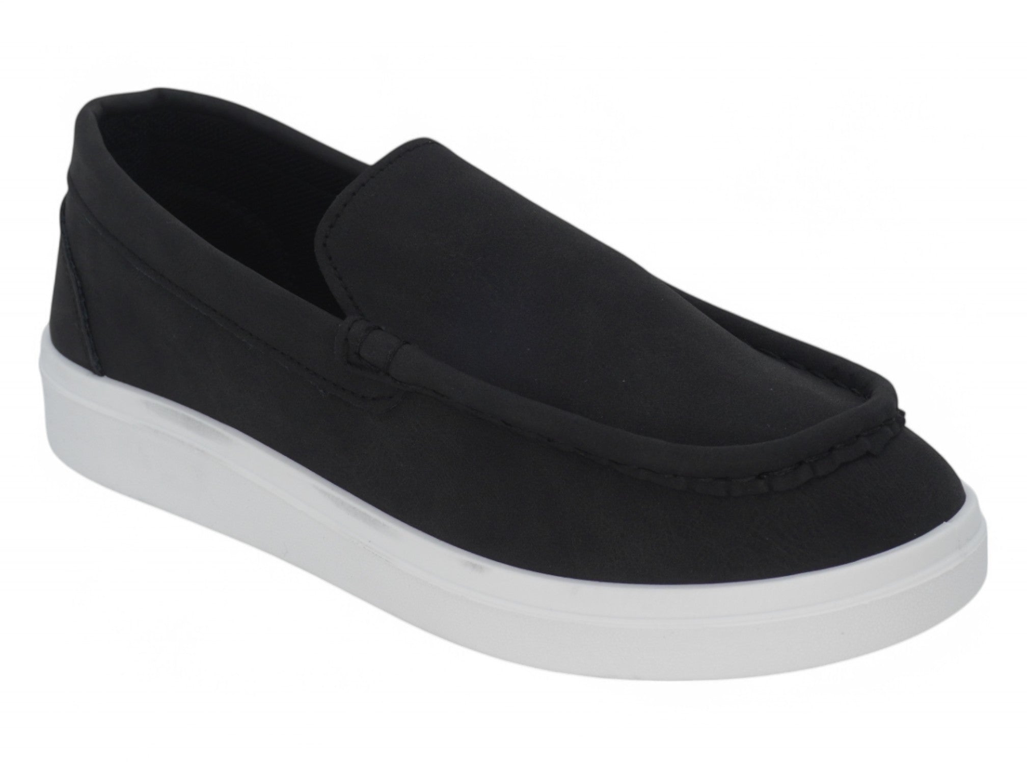 Boys' Black Faux Suede Casual Loafer