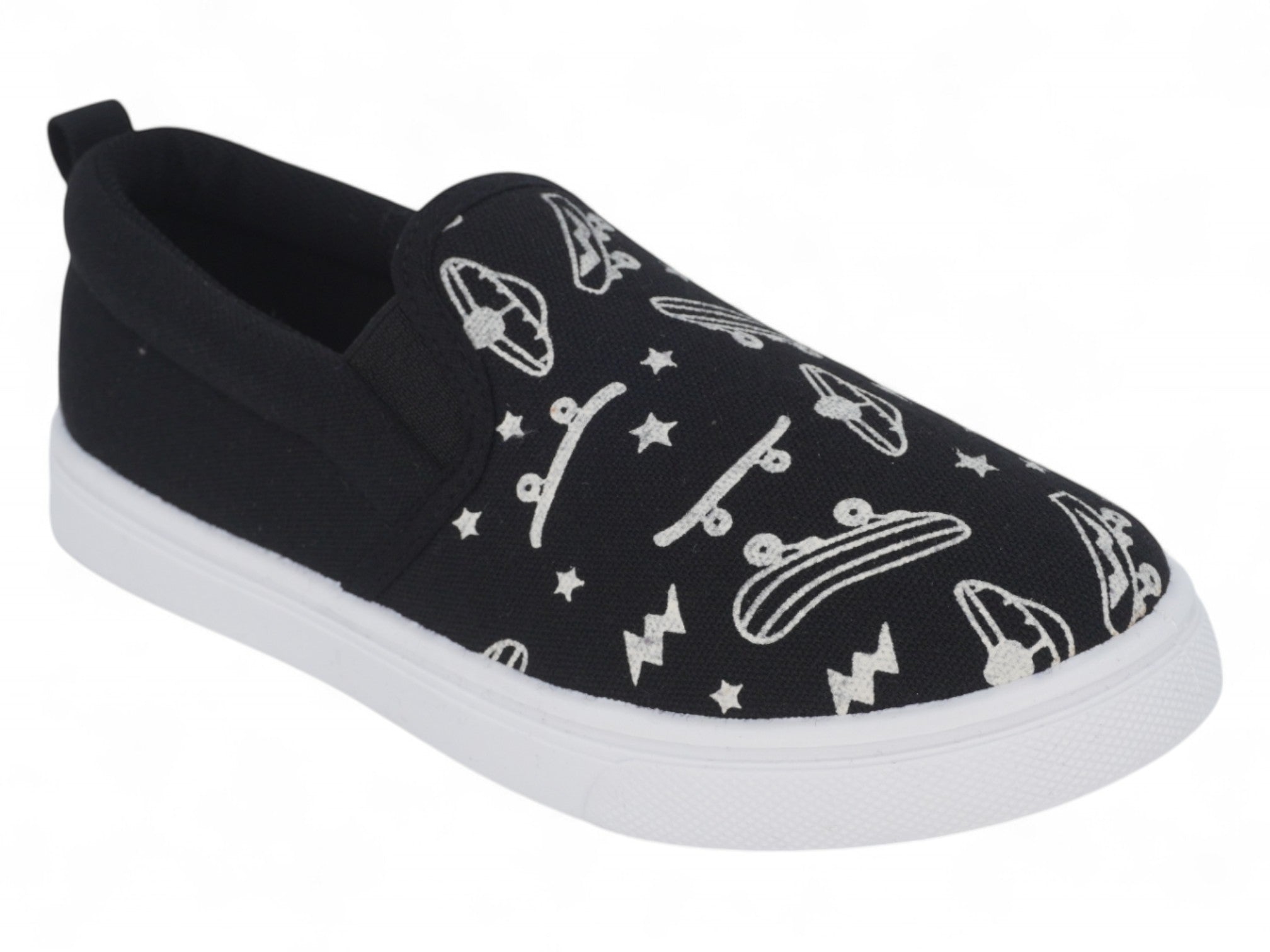 Boys' Black Skater Canvas Slip On