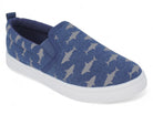 Boys' Blue Shark Canvas Slip On