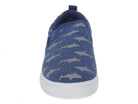 Boys' Blue Shark Canvas Slip On