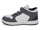 Boys' Black & Gray Mid Top Sneaker