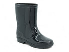 Boys' Black Glossy Sherpa Rainboot