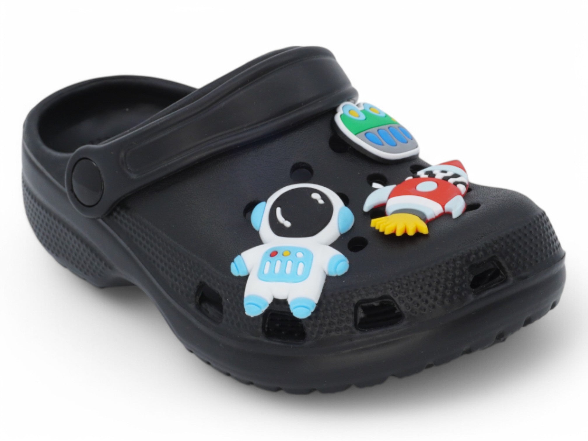 Boys Black Charm Clog