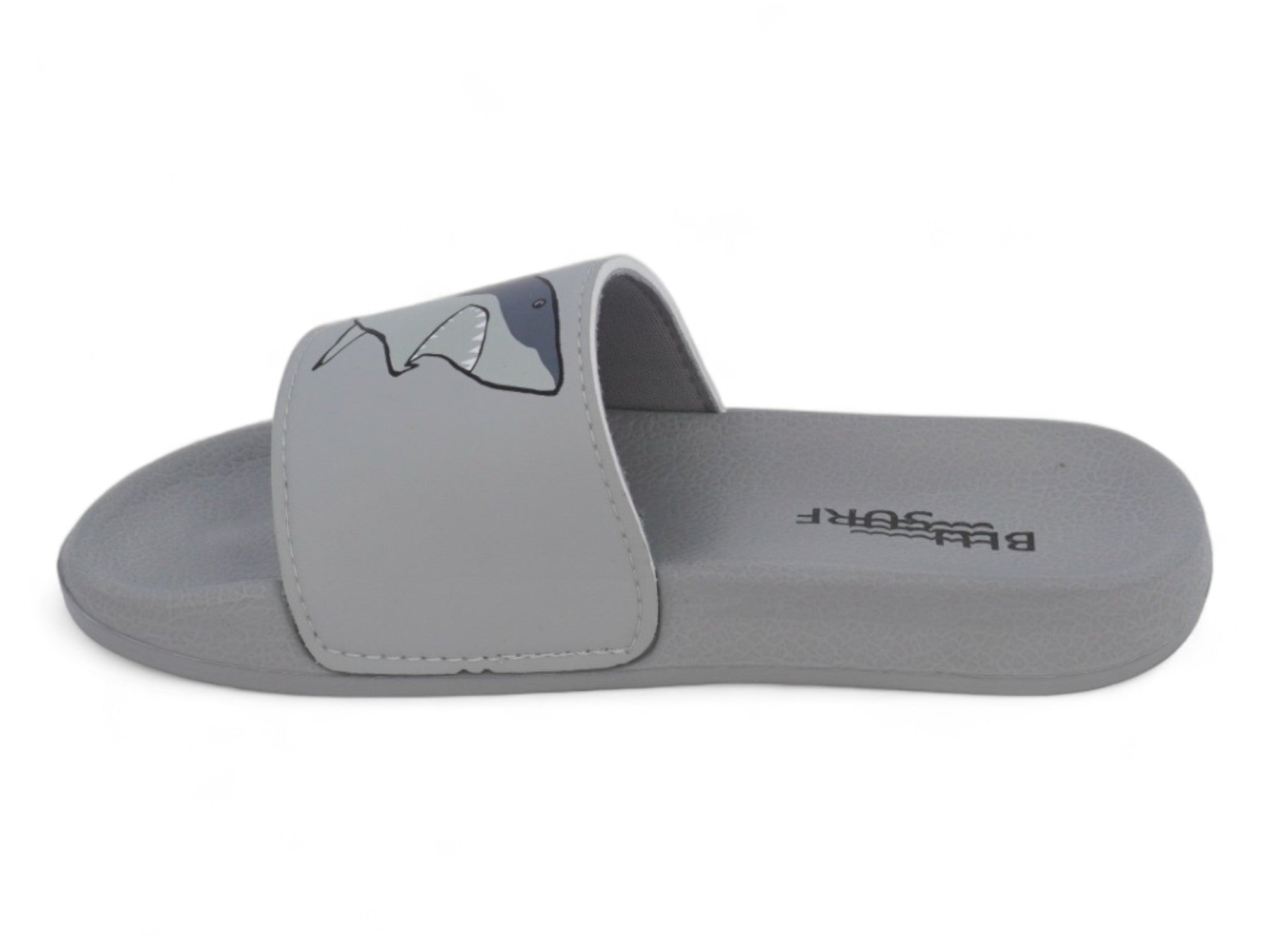 Boys' Gray Shark Slides