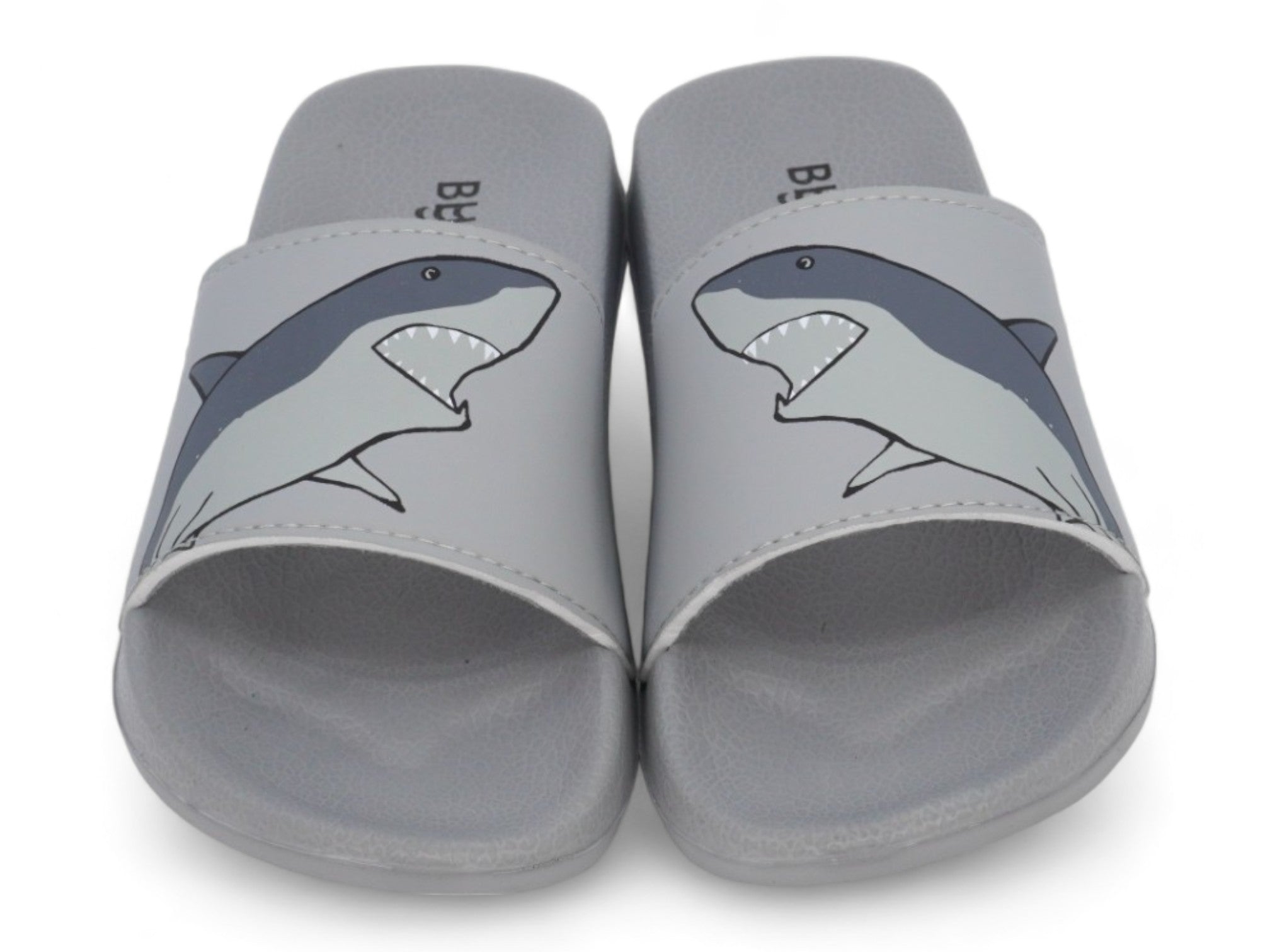 Boys' Gray Shark Slides